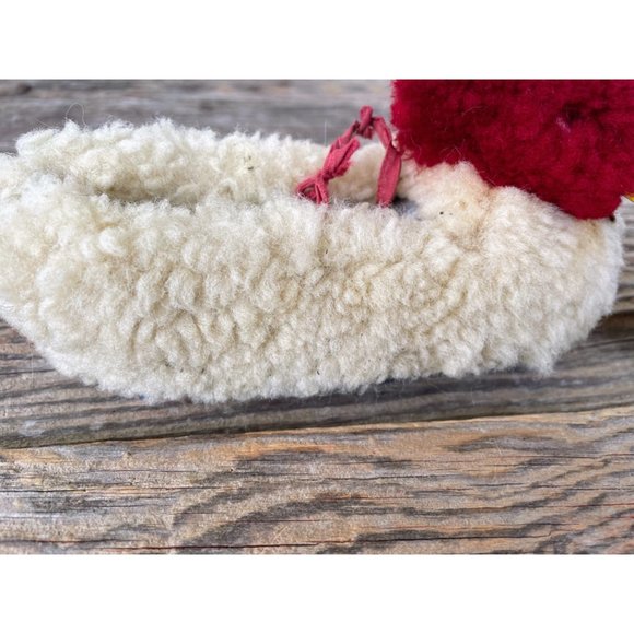 Vintage 1950s child wool Fuzzy Duck Slippers With Clicker Beak - Picture 11 of 16